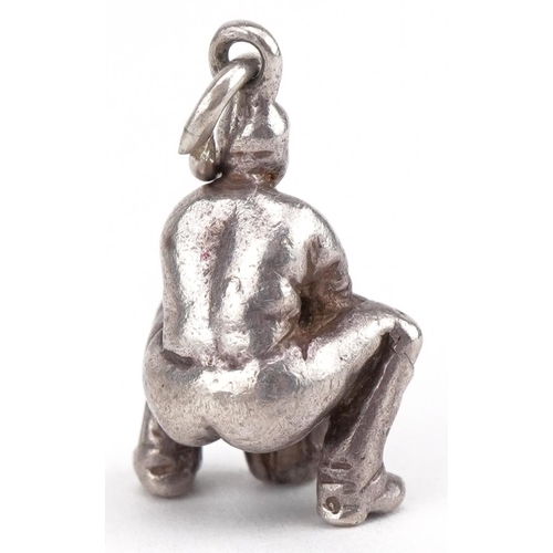 2745 - Silver wicket-keeper cricketer charm, 1.9cm high, 4.0g