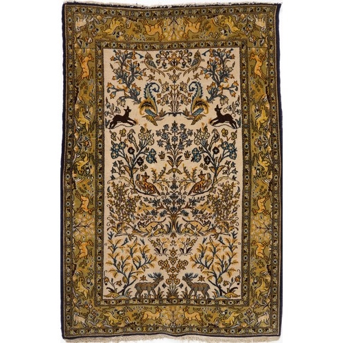 2183 - Rectangular Persian tree of life patten rug, 162cm x 107cm