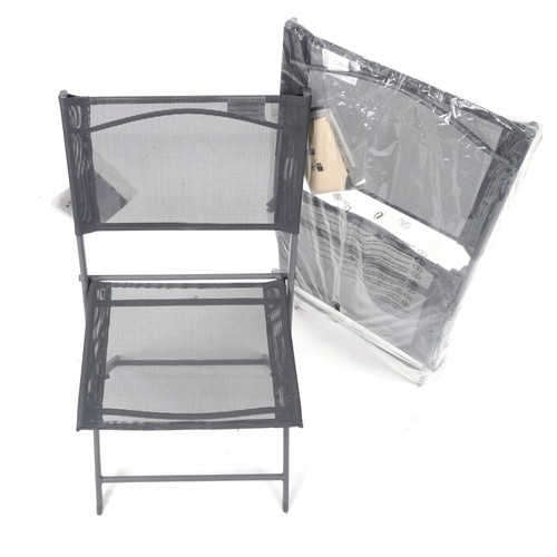 2230 - Two as new folding garden chairs, each 97cm high