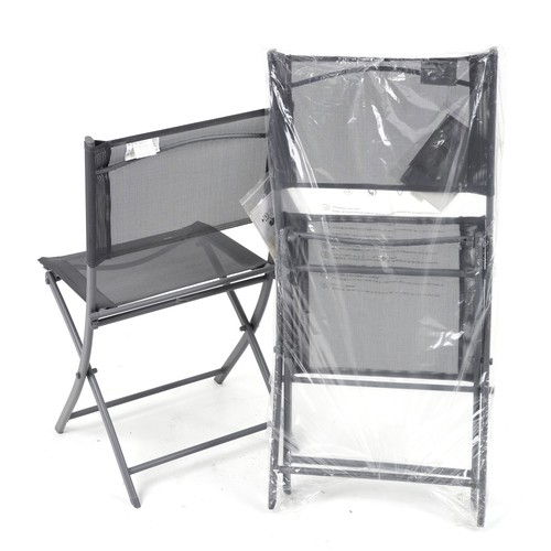 2230 - Two as new folding garden chairs, each 97cm high