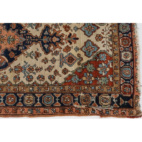 2196 - Rectangular Persian brown ground rug having a repeat diamond central field, 270cm x 157cm