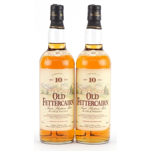 80 - Two bottles of Old Fettercairn Single Highland Malt whisky aged 10 years, with boxes and glasses