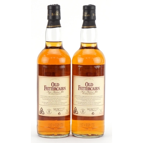 80 - Two bottles of Old Fettercairn Single Highland Malt whisky aged 10 years, with boxes and glasses