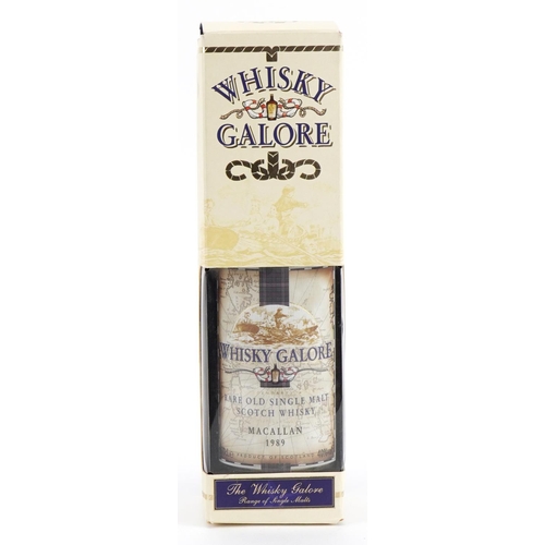 79 - Bottle of Whisky Galore Rare Old Single Malt whisky, with box, distilled at Macallan 1989