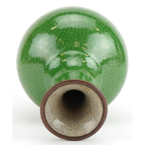 1117 - Chinese Ge ware type porcelain vase having a green crackle glaze, 22cm high