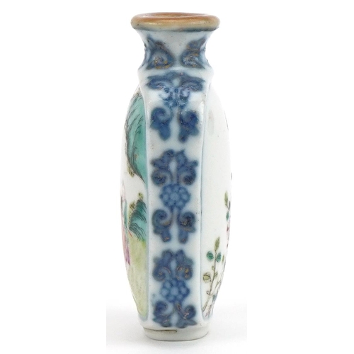 160 - Chinese doucai porcelain snuff bottle hand painted with an emperor and attendant in a landscape with... 