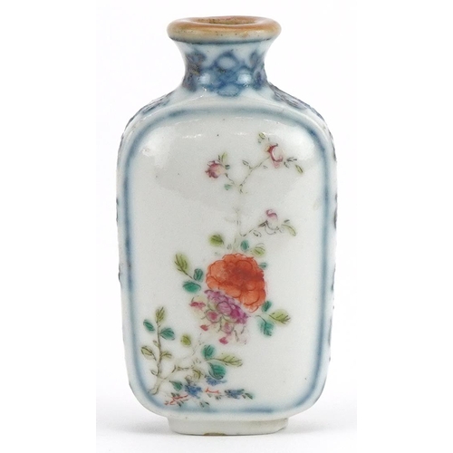 160 - Chinese doucai porcelain snuff bottle hand painted with an emperor and attendant in a landscape with... 