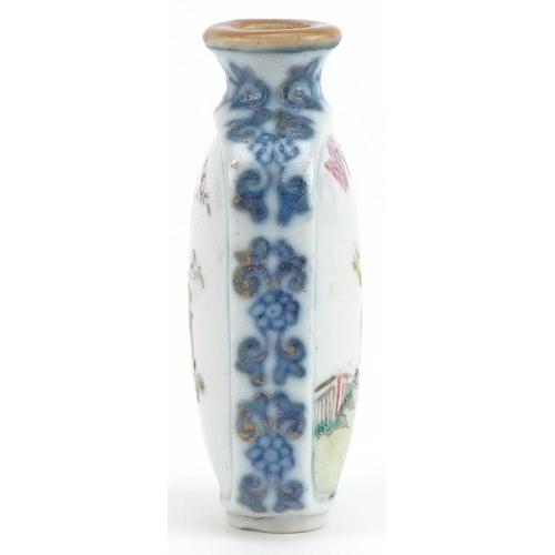 160 - Chinese doucai porcelain snuff bottle hand painted with an emperor and attendant in a landscape with... 