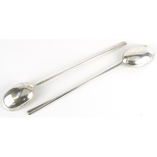 1181 - Pair of Modernist Danish silver plated salad servers, each 31cm in length