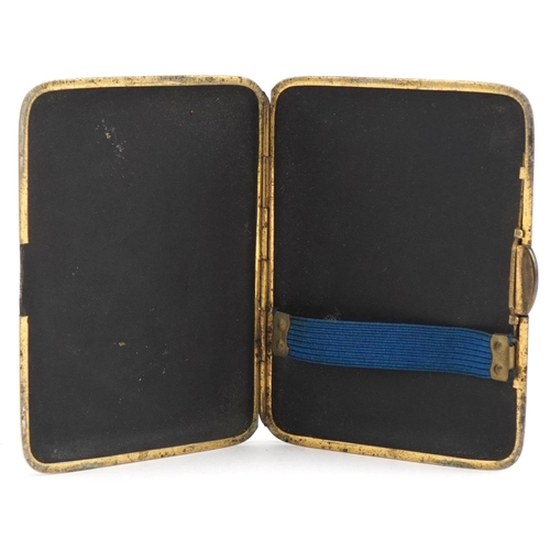 163 - Japanese Komai style damascene cigarette case, 8.5cm x 6.5cm