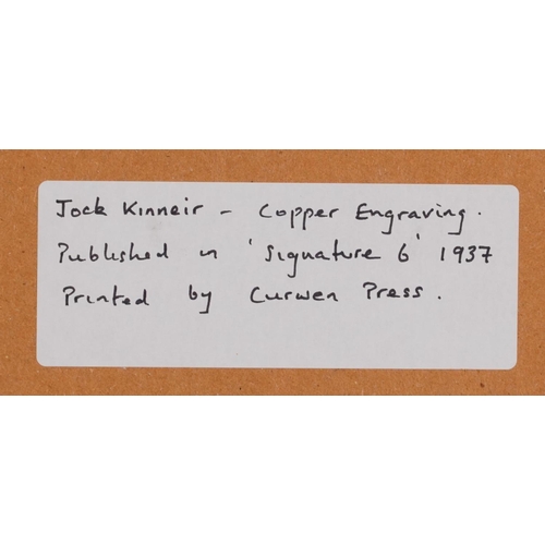 1342 - Jock Kinneir - Abstract composition, signature 6, copper engraving, inscribed 1937 Printed by Curwen... 