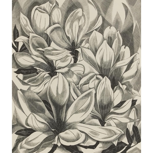 298 - Monica Poole - Magnolia, wood engraving inscribed 1972 In the Florin Press 1983 verso, mounted, fram... 