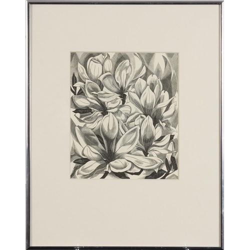 298 - Monica Poole - Magnolia, wood engraving inscribed 1972 In the Florin Press 1983 verso, mounted, fram... 