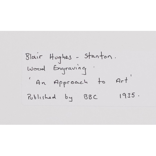 1007 - Blair Hughes-Stanton - An Approach to Art, wood engraving, inscribed Published by BBC  1935 verso, m... 