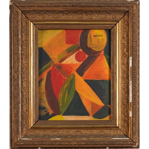 1341 - Abstract composition, oil on board, mounted, framed and glazed, 21.5cm x 17cm excluding the mount an... 