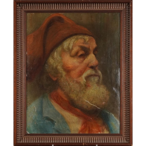 144 - Portrait of a bearded gentleman, 19th century Bavarian school oil on canvas, framed, 44.5cm x 34.5cm... 