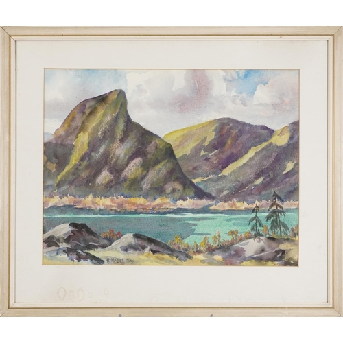 1034 - Manner of Henrietta Mabel May - Landscape, Canadian school watercolour on paper, mounted, framed and... 