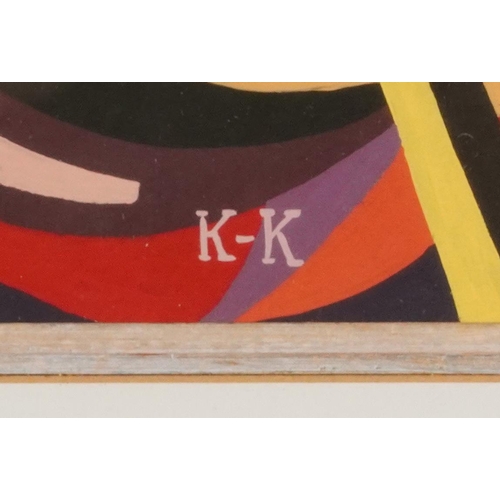 1032 - Manner of Jeanne Kosnik-Kloss - Abstract composition, gouache on paper, mounted, framed and glazed, ... 