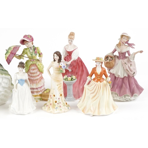 387 - Ten collectable figurines including Royal Doulton Henley HN3367 and Wedgwood, the largest 20.5cm hig... 