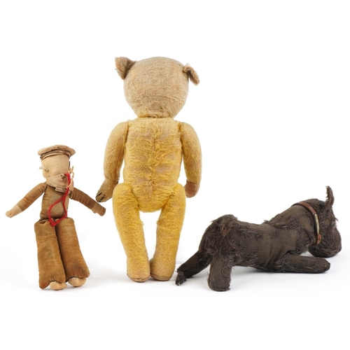 1363 - Vintage toys including Nora Wellings sailor and golden straw filled teddy bear with jointed limbs, t... 