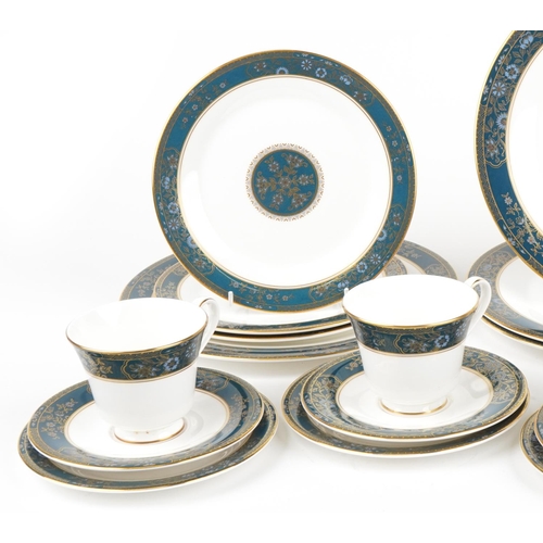 1224 - Royal Doulton Carlisle tea and dinnerware including trios, the largest 26cm in diameter