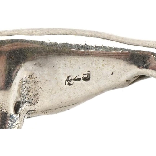 263 - Miniature silver Greyhound, 3.2cm in length, 3.8g