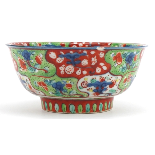 1187 - Chinese doucai porcelain bowl hand painted with flowers, 16.5cm in diameter