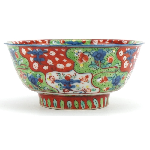 1187 - Chinese doucai porcelain bowl hand painted with flowers, 16.5cm in diameter