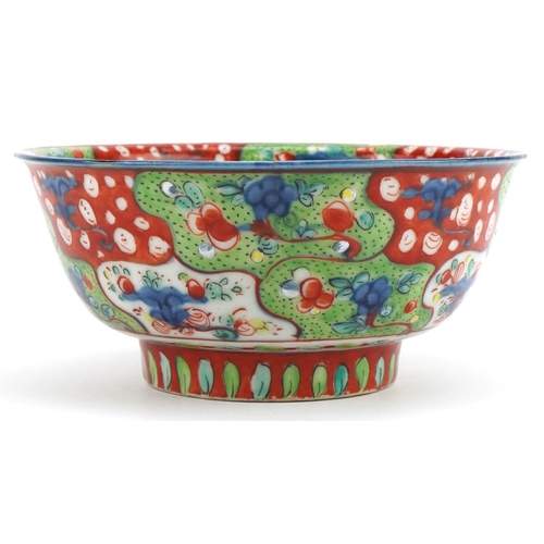 1187 - Chinese doucai porcelain bowl hand painted with flowers, 16.5cm in diameter