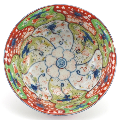 1187 - Chinese doucai porcelain bowl hand painted with flowers, 16.5cm in diameter