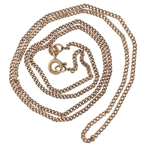 2600 - 9ct gold curb link necklace, 54cm in length, 4.4g