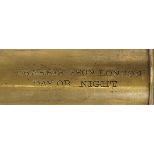 86 - Victorian T Harris & Son of London Day or Night three draw brass telescope, 28cm in length when clos... 