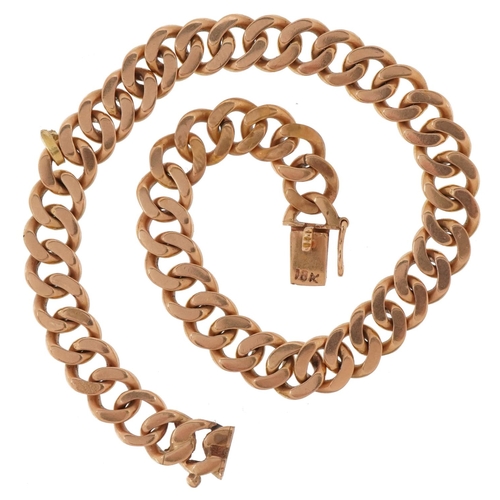 2002 - 18ct gold curb link bracelet, 19cm in length, 18.4g