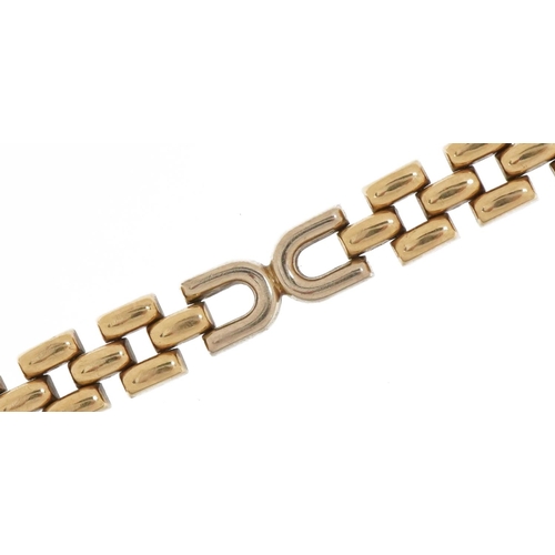 2202 - Modernist two tone gold bracelet, 20cm in length, 12.4g