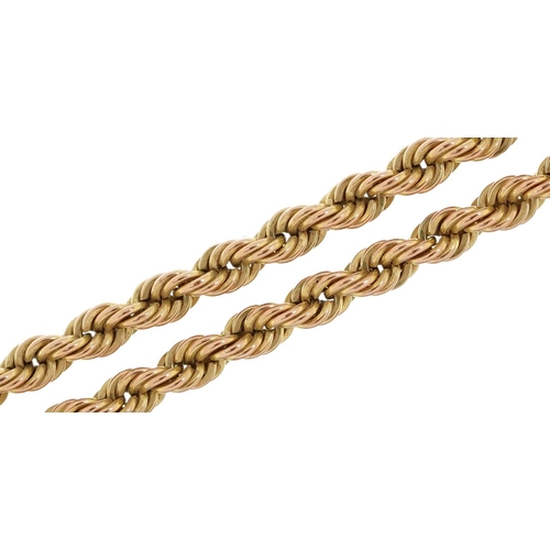 2133 - 9ct gold rope twist necklace, 44cm in length, 3.0g