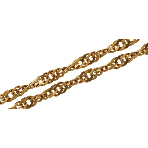 2574 - 18ct gold rope twist necklace, 52cm in length, 2.4g