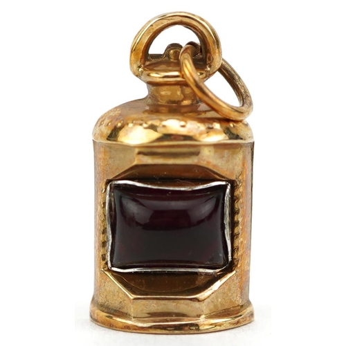 2155 - 9ct gold ship's lantern charm, 1.9cm high, 1.6g