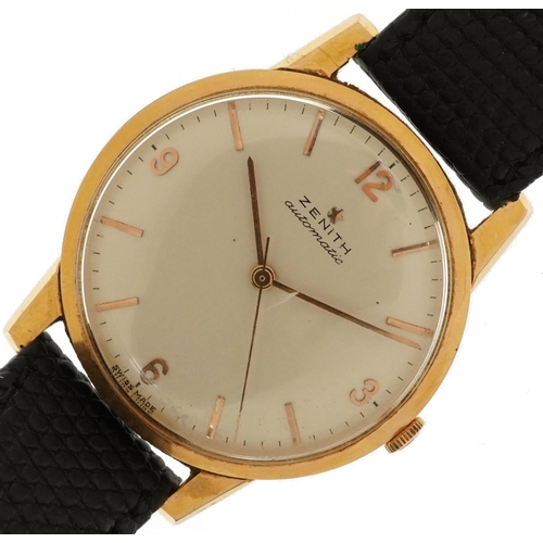 2161 - Zenith, gentlemen's 18ct gold automatic wristwatch, the case numbered 845031, 35mm in diameter, the ... 