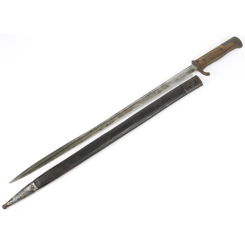 477 - German Bavarian military interest 1898 bayonet with scabbard and steel blade impressed C Schilling