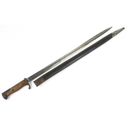 477 - German Bavarian military interest 1898 bayonet with scabbard and steel blade impressed C Schilling