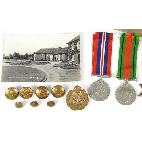 413 - British military World War II medal group relating to K J Cox including Royal Air Force Service and ... 