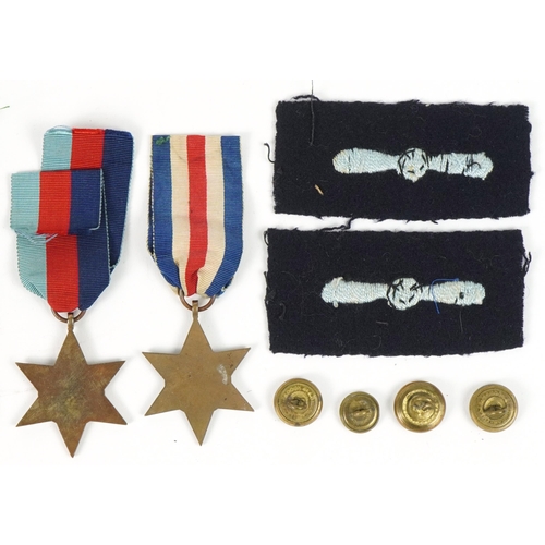 413 - British military World War II medal group relating to K J Cox including Royal Air Force Service and ... 