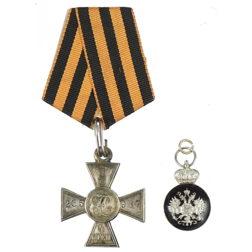 431 - Russian military interest Cross of St George 4th Class and medallion