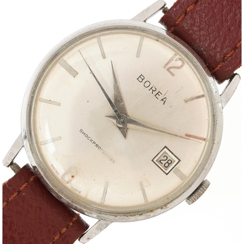 2674 - Borea, gentlemen's manual wristwatch with date aperture, the movement numbered 8800, 34mm in diamete... 