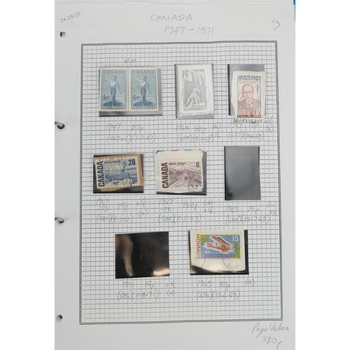 1465 - World stamps arranged in eight albums including Canada and France