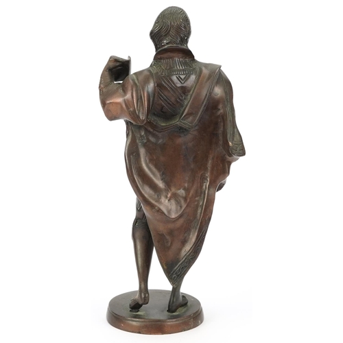 1170 - Patinated bronze study of William Shakespeare, 32.5cm high