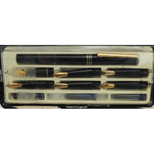 1174 - Parker fountain and ballpoint pens including three with gold plated lids