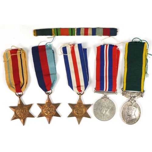 419 - British military World War II five medal group with hardwood box including Territorial Efficient Ser... 