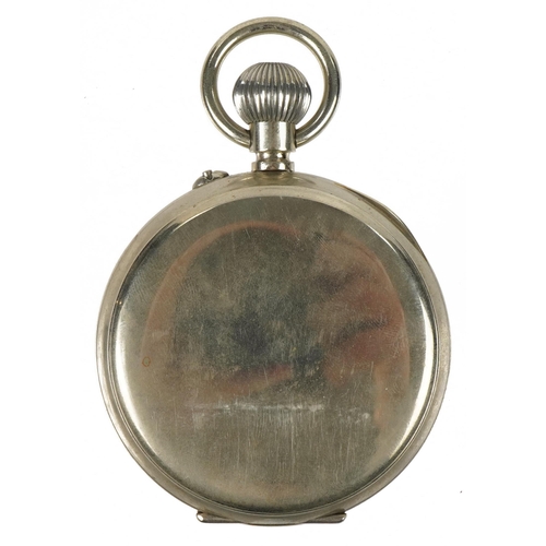 99 - J C Vickery eight day Goliath pocket watch, the enamelled dial having Roman numerals, housed in a si... 