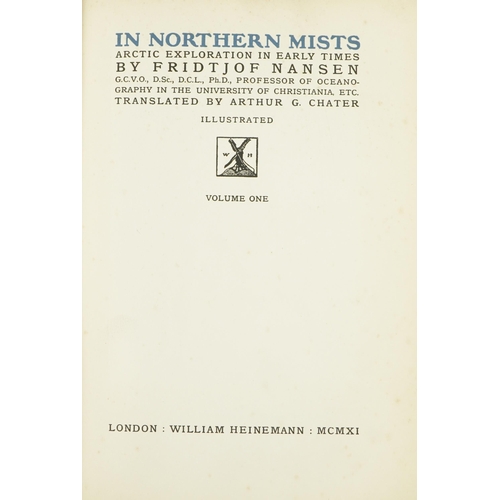 1473 - In Northern Mists, two hardback books by Fridtjof Nansen volumes 1 and 2, volume 1 published London ... 